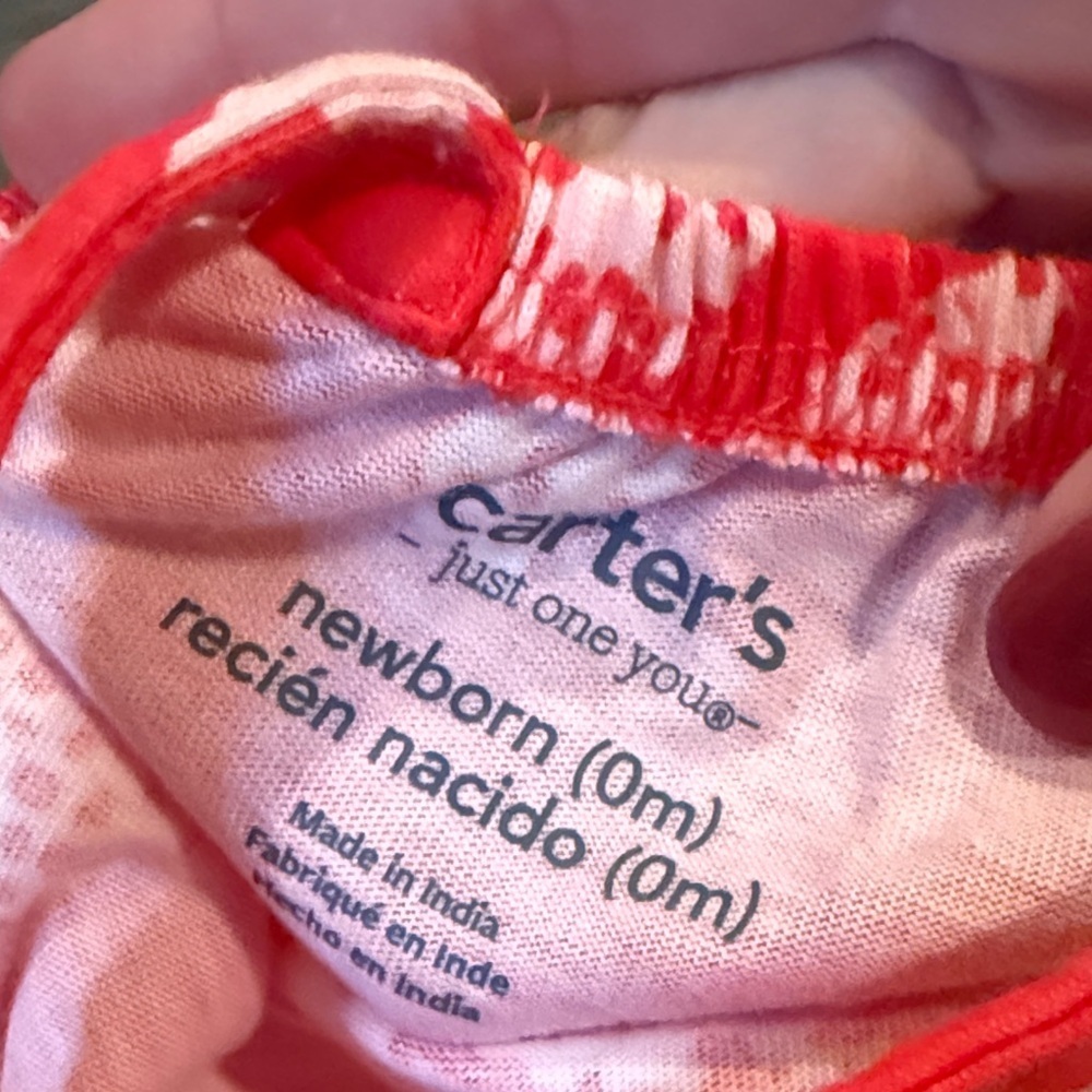 Carter's Red and White Floral Romper - Picture 2 of 3